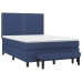 Cama box spring con colchón tela azul 140x200 cm