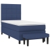 Cama box spring con colchón tela azul 90x200 cm