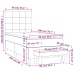 Cama box spring con colchón tela azul 90x200 cm