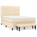 Cama box spring con colchón tela color crema 140x190 cm