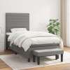 Cama box spring con colchón tela gris oscuro 90x190 cm