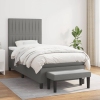 Cama box spring con colchón tela gris oscuro 90x190 cm