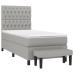 Cama box spring con colchón tela gris claro 90x190 cm