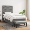 Cama box spring con colchón tela gris oscuro 90x190 cm