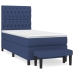 Cama box spring con colchón tela azul 90x190 cm