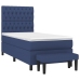 Cama box spring con colchón tela azul 90x190 cm