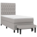 Cama box spring con colchón tela gris claro 100x200 cm