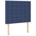 Cama box spring con colchón tela azul 100x200 cm