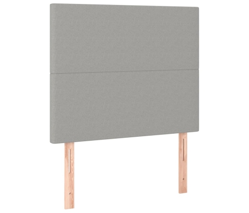 Cama box spring con colchón tela gris claro 80x200 cm
