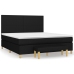 Cama box spring con colchón tela negro 180x200 cm