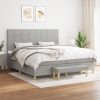 Cama box spring con colchón tela gris claro 200x200 cm