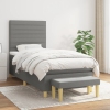 Cama box spring con colchón tela gris oscuro 90x190 cm