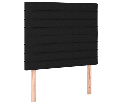 Cama box spring con colchón tela negro 120x200 cm