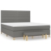 Cama box spring con colchón tela gris oscuro 180x200 cm