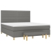 Cama box spring con colchón tela gris oscuro 180x200 cm
