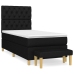 Cama box spring con colchón tela negro 80x200 cm