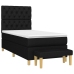 Cama box spring con colchón tela negro 80x200 cm
