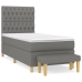 Cama box spring con colchón tela gris oscuro 90x200 cm