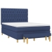 Cama box spring con colchón tela azul 140x200 cm