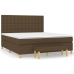 Cama box spring con colchón tela marrón oscuro 160x200 cm