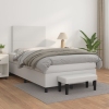 Cama box spring con colchón cuero sintético blanco 120x200 cm