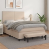 Cama box spring con colchón cuero sintético capuchino 140x190cm