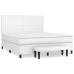 Cama box spring con colchón cuero sintético blanco 160x200 cm