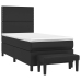 Cama box spring con colchón cuero sintético negro 90x190 cm