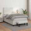 Cama box spring con colchón cuero sintético blanco 120x200 cm