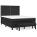 Cama box spring con colchón cuero sintético negro 140x190 cm