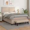 Cama box spring con colchón cuero sintético capuchino 140x190cm