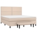 Cama box spring con colchón cuero sintético capuchino 160x200cm