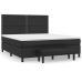 Cama box spring con colchón cuero sintético negro 180x200 cm