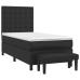 Cama box spring con colchón cuero sintético negro 90x190 cm