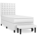 Cama box spring con colchón cuero sintético blanco 90x190 cm