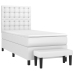 Cama box spring con colchón cuero sintético blanco 90x190 cm