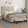 Cama box spring con colchón cuero sintético capuchino 140x190cm