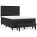 Cama box spring con colchón cuero sintético negro 140x200cm