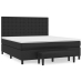 Cama box spring con colchón cuero sintético negro 160x200 cm