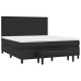 Cama box spring con colchón cuero sintético negro 160x200 cm