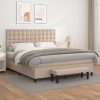 vidaXL Cama box spring con colchón cuero sintético capuchino 160x200cm