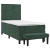 Cama box spring con colchón terciopelo verde oscuro 80x200 cm