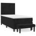 Cama box spring con colchón cuero sintético negro 90x190 cm