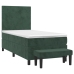 Cama box spring con colchón terciopelo verde oscuro 90x190 cm