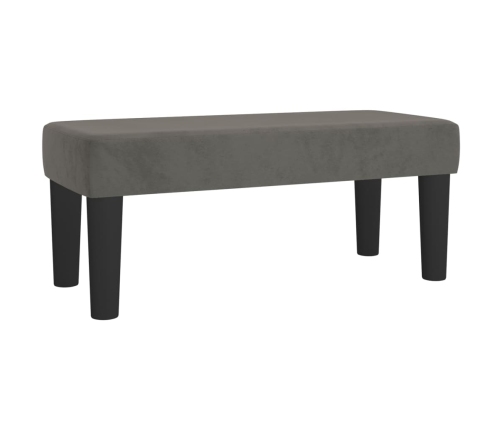 Cama box spring con colchón terciopelo gris oscuro 90x200 cm