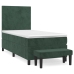 vidaXL Cama box spring con colchón terciopelo verde oscuro 90x200 cm