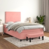 Cama box spring con colchón terciopelo rosa 120x200 cm