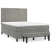 vidaXL Cama box spring con colchón terciopelo gris claro 140x190 cm