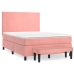 Cama box spring con colchón terciopelo rosa 140x190 cm