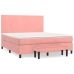 Cama box spring con colchón terciopelo rosa 160x200 cm